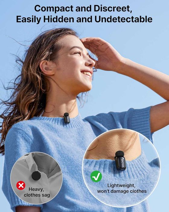 BOYA mini - Най-малките безжични микрофони (2 броя, USB-C)