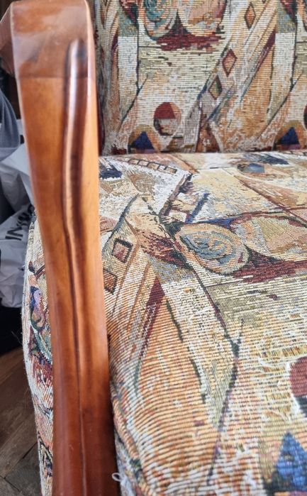 Set clasic lemn sculptat canapea și fotolii