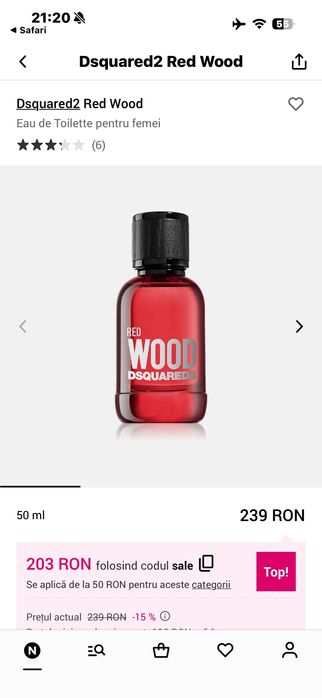 Apa de toaletă Dsquared2 Red Wood 50 ml nou