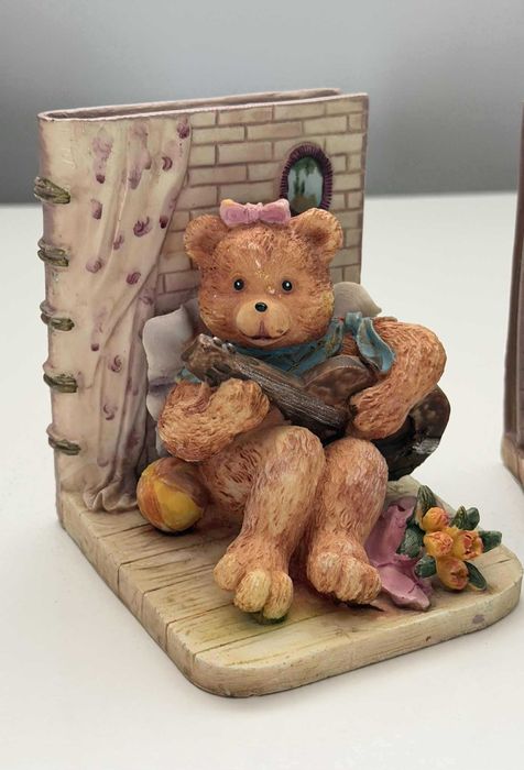 Чифт винтидж държачи за книги Teddy Tales