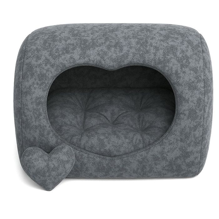 Чудесно легло тип сърце за любимци MELANI (Racoon - Сиво Къщичка - +)