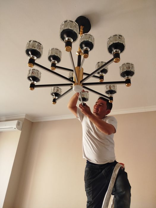 Установка люстра