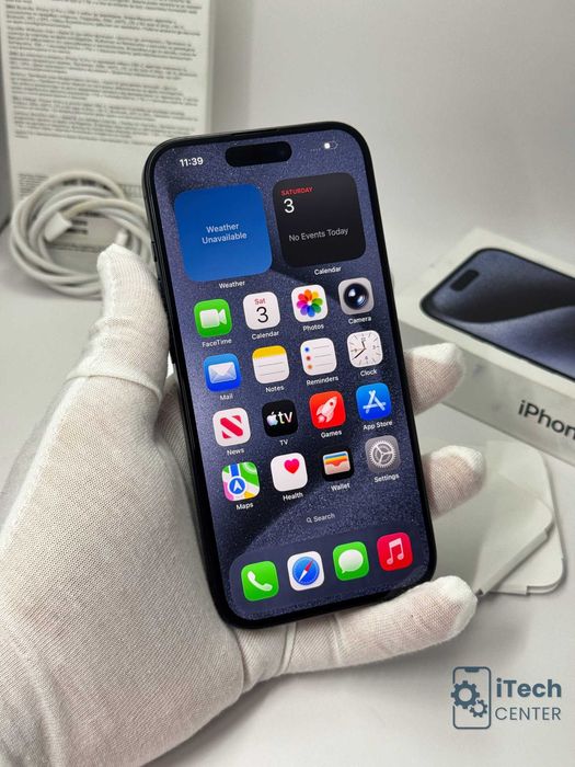 iPhone 15 Pro, 128GB, Blue Titanium, НЕРАЗЛИЧИМ ОТ НОВ, 1г. ГАРАНЦИЯ!