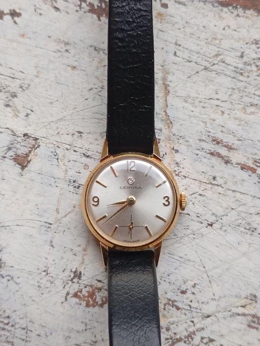 ceas mecanic  aur 14k certina