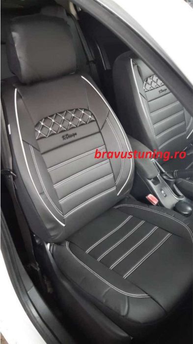 Huse scaun auto Piele Ecologica SPORT set complet Bej