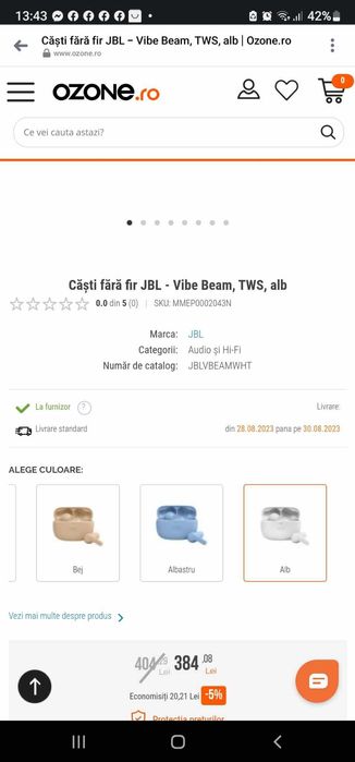 Căști fără fir JBL - Vibe Beam, TWS, negru