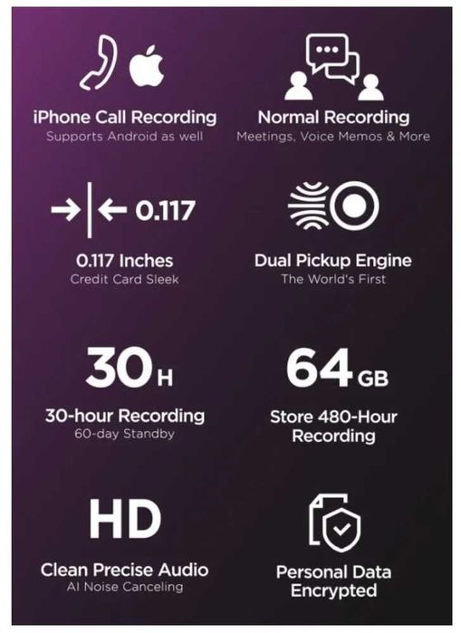 PLAUD NOTE - диктофон с ИИ Chat GPT (57 языков) (черный)