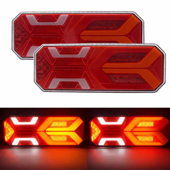 LED стопове за ремарке 34.5 см – 5 функции, динамичен мигач, 12V/24V