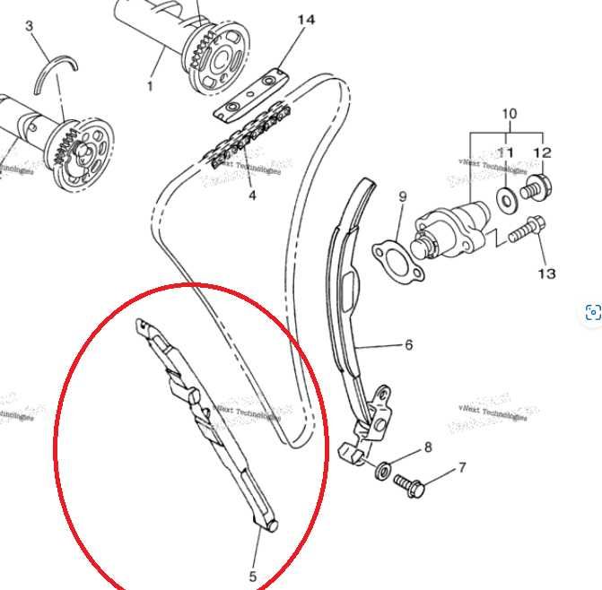НОВ Оригинален Водач за Ангренажна верига 2010-13 Yamaha YZ250F