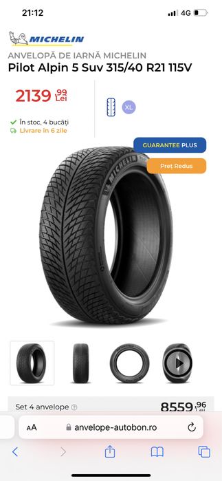 Anvelopa Michelin iarna 315/40 R21