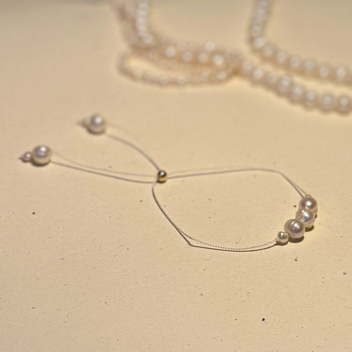 Bratara din matase naturala si perle de cultura