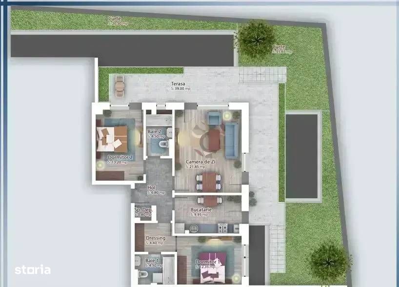 Apartament 3 Camere Pallady/ Parter cu Terasă și Grădină