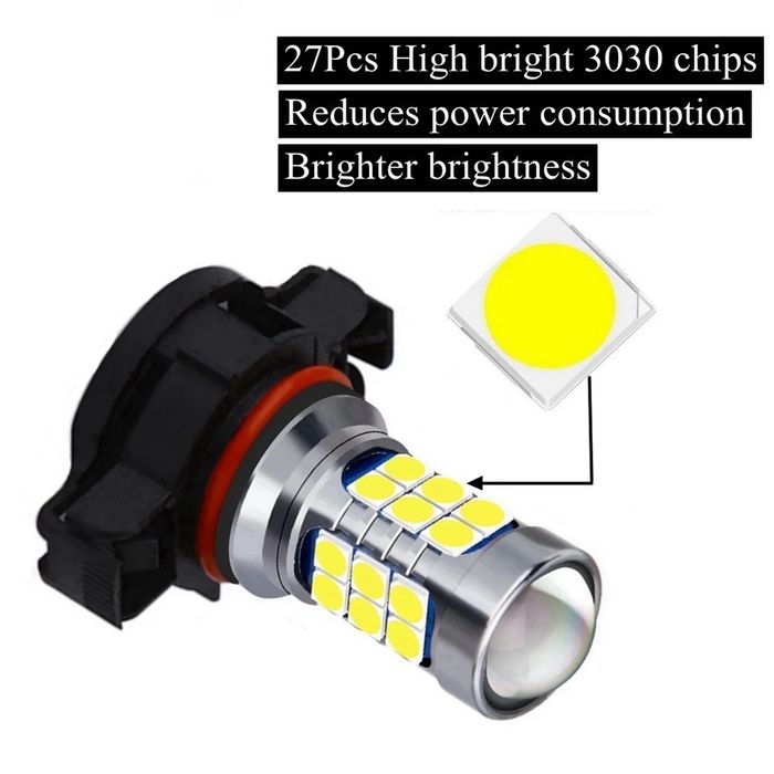Set Două Becuri Led Cree 20000Lm/100W H16(Japonia),PSx24W,5202,12086 Cu Can-bus 100%