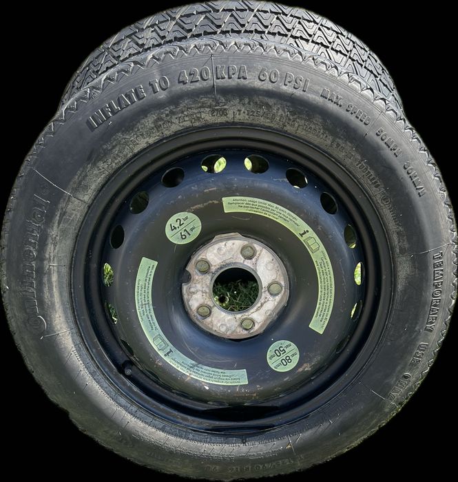 Vând [2 Roți de Rezervă Slim / Rachetă] Continental T125/90 R16 5x112 – Pentru Urgențe