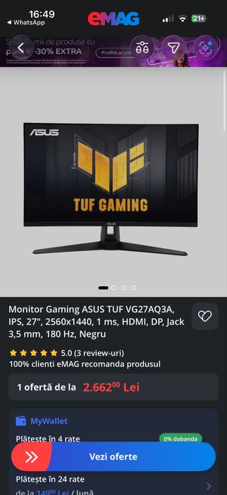 Vand monitor gaming asus