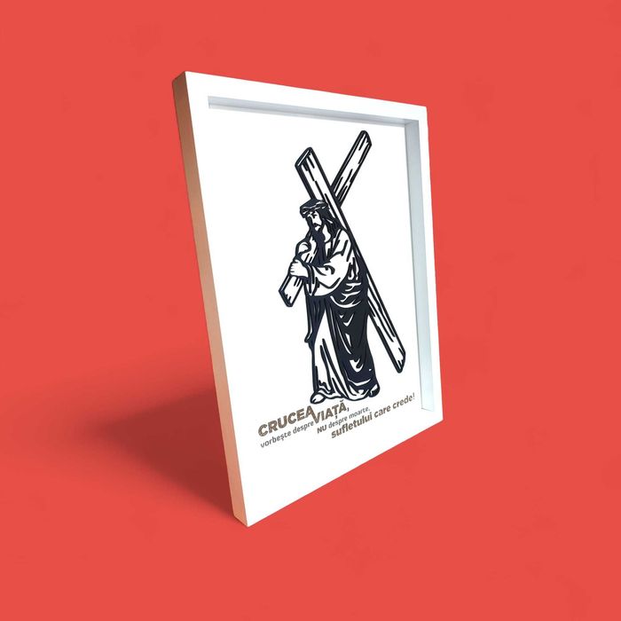 Tablou Volumetric cu Iisus purtând crucea