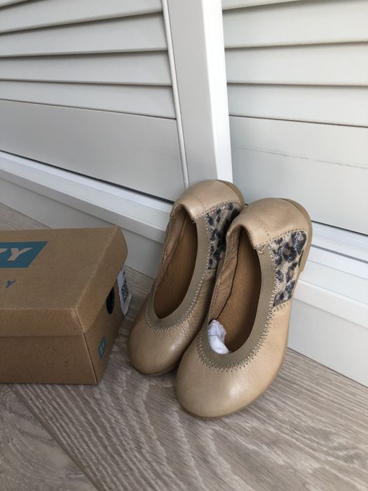 Balerini fetite marimea 25 de piele fetite crem / nude leopard