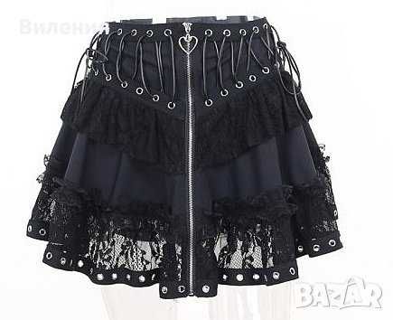 Ефектна готик пола с кожени връзки