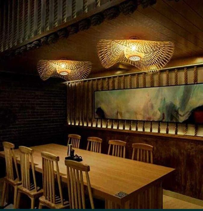 Ретро естествен бамбуков полилей ратан Винтидж таван