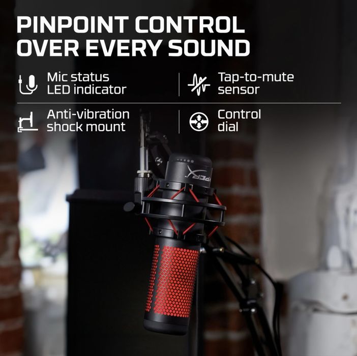 HyperX QuadCast - USB Condenser Gaming Microphone, Kompyuter uchun