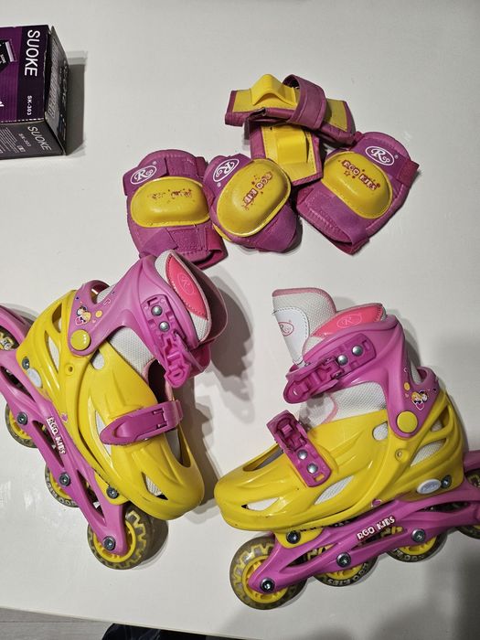 Role reglabile RCO, 30-33, cu pozitionarea multipla a rotilor, Roz/Galben