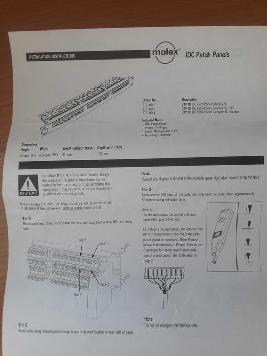 Патч-панель 19", 1U, 24 порта Eurolan 27B-X844