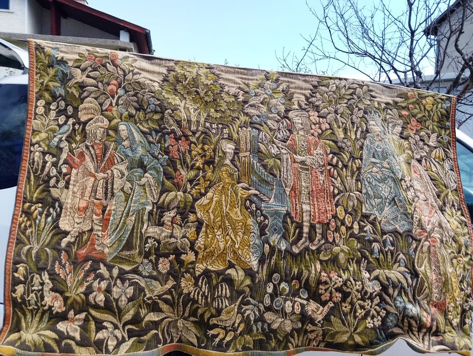 Стенен килим(Гоблен)със историческа стойност.Камгарна прежда.