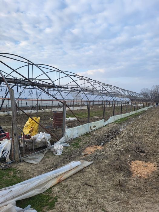 Solar / seră metalică 55m x 7,5m – 25 picioare, țeavă galvanizată