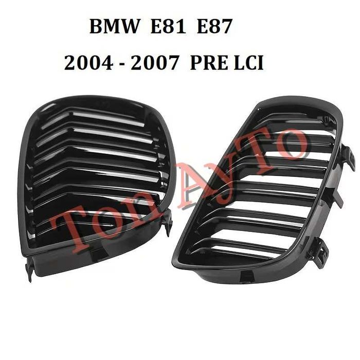 Двойни бъбреци БМВ BMW E81 E87 E82 E88 2004 - 2007 / 2007–2011 PRE LCI / LCI Черен Гланц Комплект