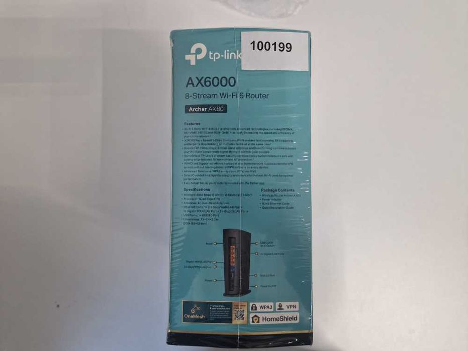 Рутер TP-Link - Archer AX80, 6Gbps, черен