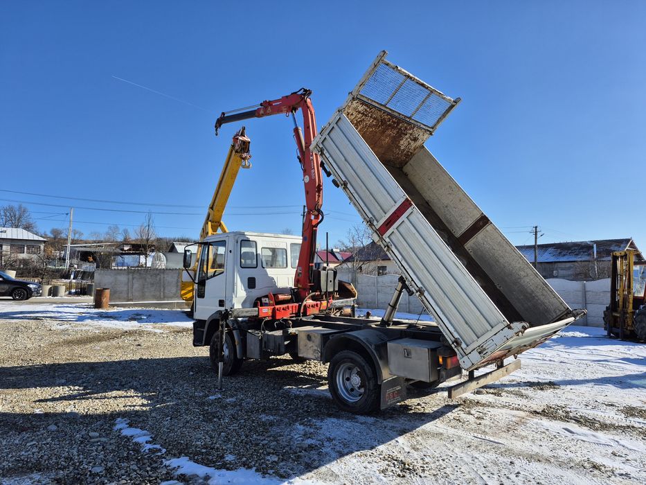Iveco eurocargo basculabil cu macara