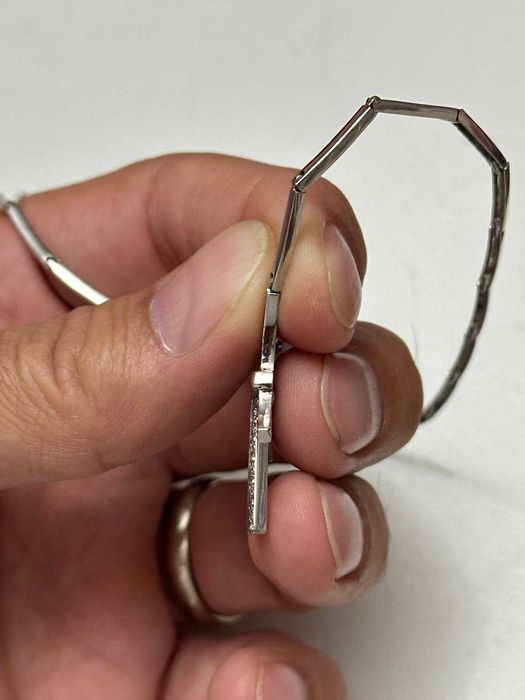 COLIER AUR alb 14K + Cristale Zirconia - 13.8g. - Grecia - 450lei/gr.!