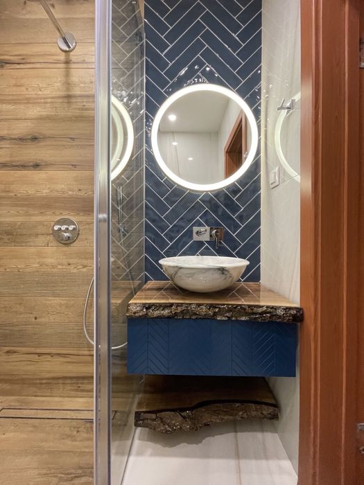 Плот за баня от дърво / Плот от камък / Мивка