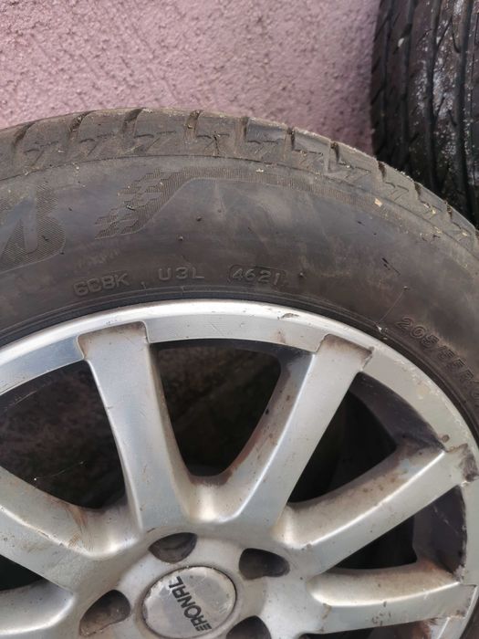 Vand 5 roti cu jante de aluminiu si cauciucuri de vara  205/55R16