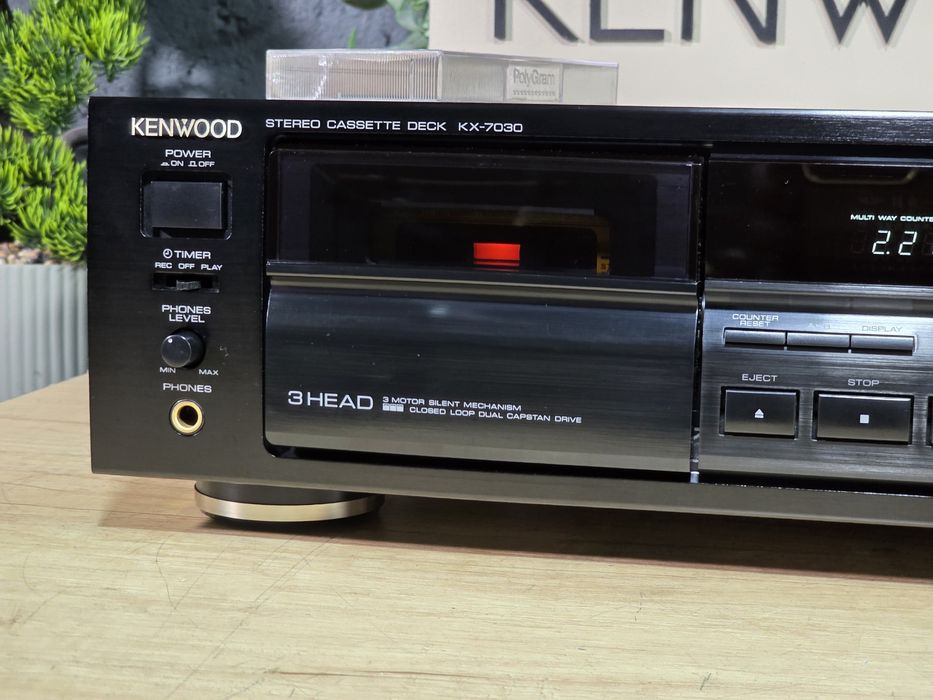 Casetofon deck KENWOOD KX-7030, dual capstan, 3 capete, 3 motoare, hifi stereo