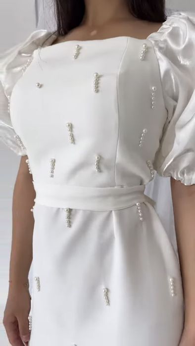 Прокат платья. Белое жемчужное