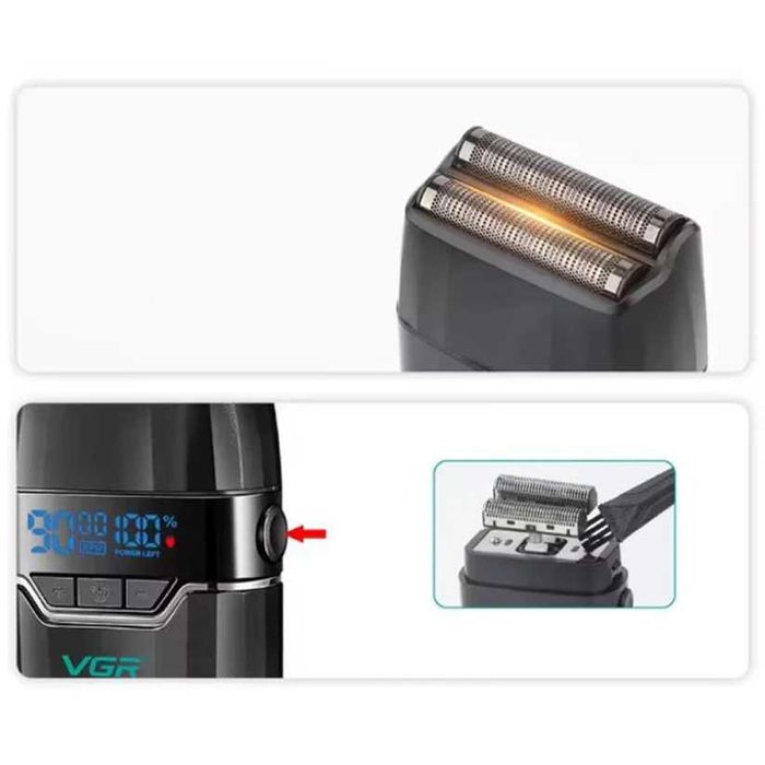 Професионален Метален Шейвър VGR V-308 – 9000 RPM, LED Дисплей (НОВ)