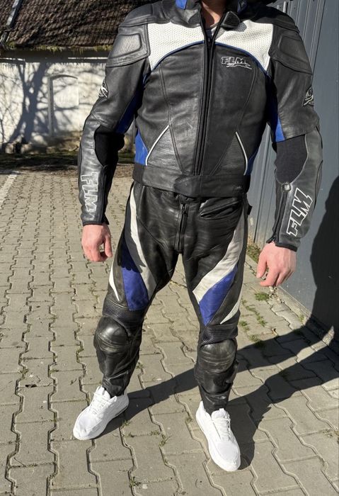 Geacă si pantaloni moto piele FLM