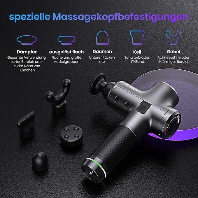 Безжичен електрически масажен пистолет Addsfit с 5 масажни глави