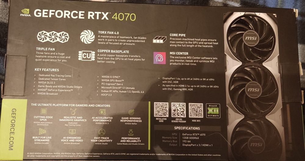 Geforce RTX 4070 ventus x3