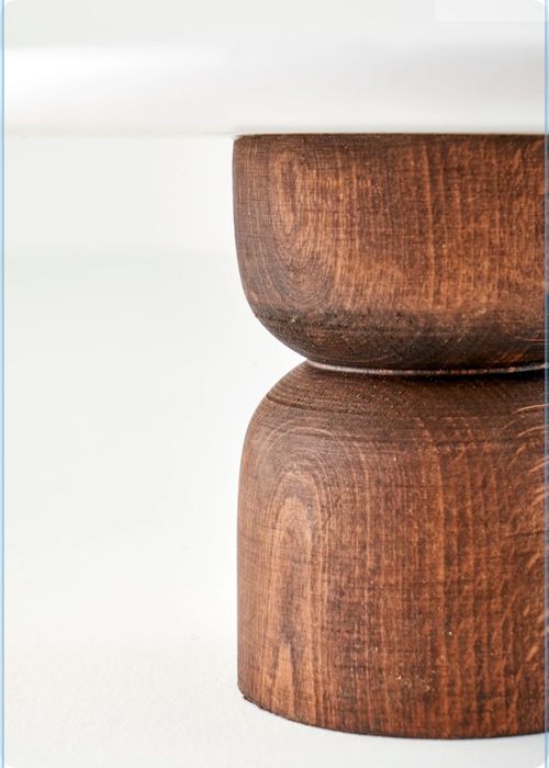 Плато за сервиране от мрамор и дърво / Поставка за маса