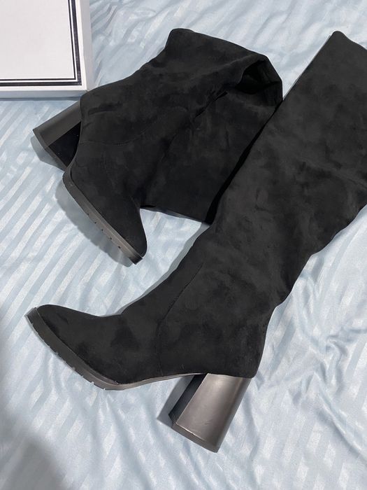 Замшевые ботфорты