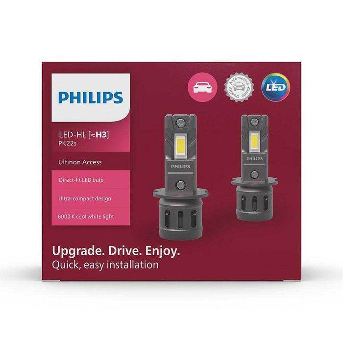 LED крушки за автомобил H3, Philips Ultinon Access 2500, 12V 20W 2БР