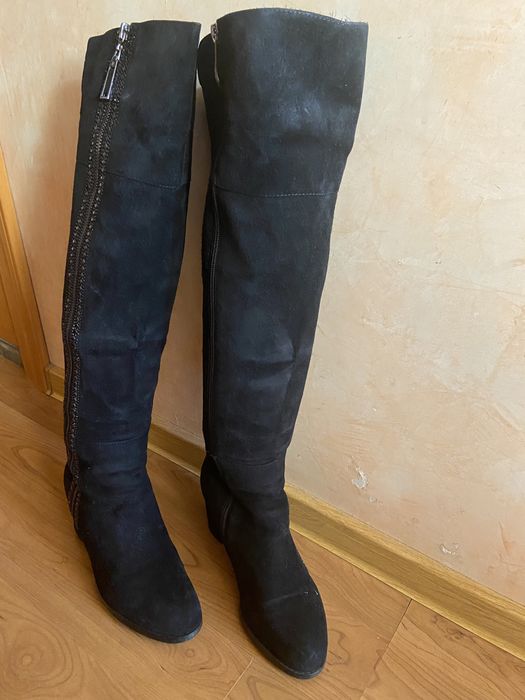 Сапоги замшевые плотностью натурален