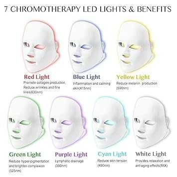 ACM акумулаторна 7-цветна фотонна LED маска за лице
