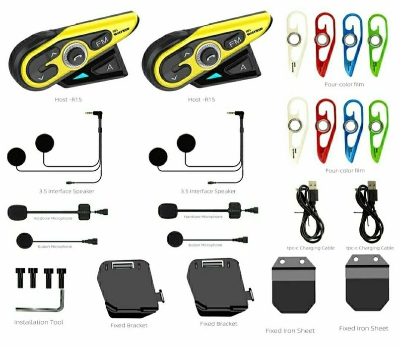 Intercom R15 interphon bluetooth casca moto ATV sistem comunicare walk