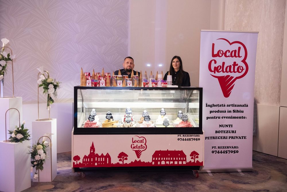 Înghețată la nunta . Ice cream bar , gelato bar , Înghețată artizanala