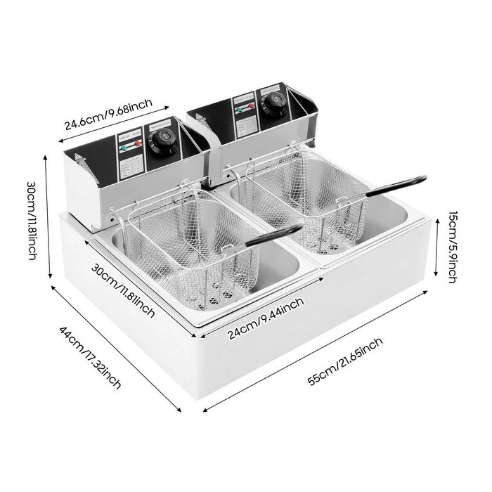 friteuza fripteuza friptoza electrica 2x10 litri inox restaurant noua sigilata