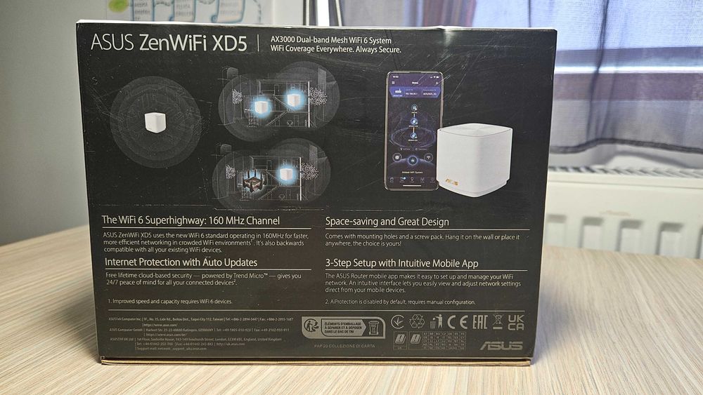 ASUS ZenWiFi XD5 (W-1-PK) Dual-band (2,4 GHz / 5 GHz) Wi-Fi 6 (802.11ax) Alb aproape noua