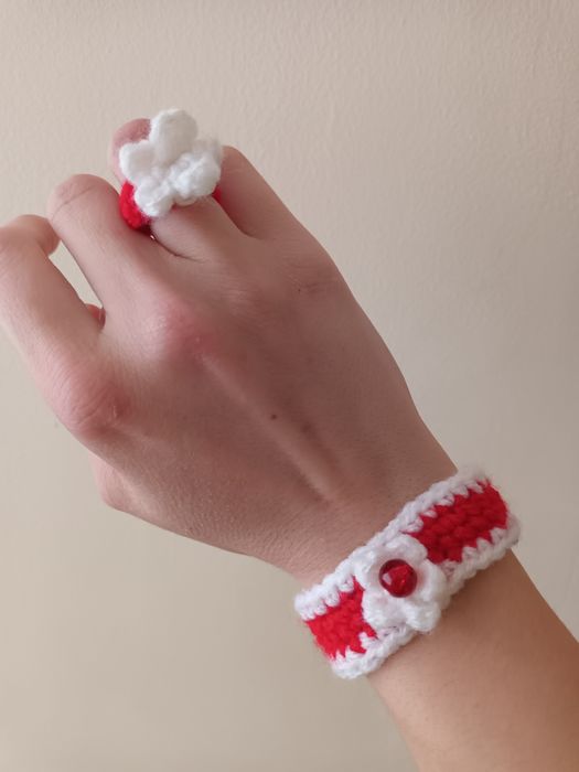 НОВ комплект пръстен и гривна ръчна изработка (мартенички), Спиди/личн